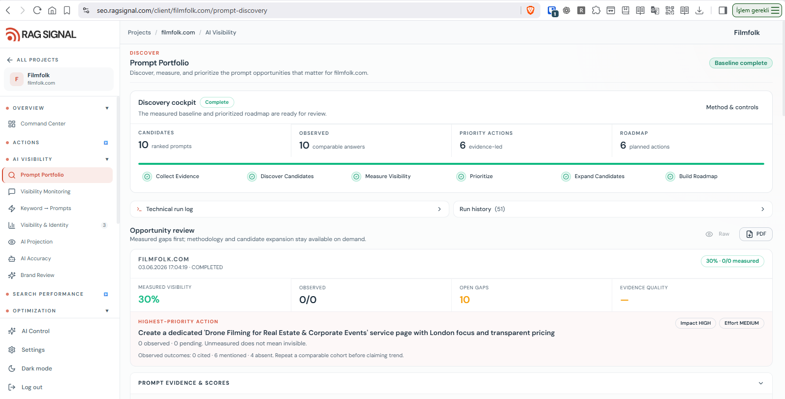 Prompt Discovery — RAG Signal client-work environment